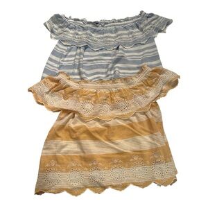 American Eagle Ruffled Off shoulder tops size  small  features 2 different ones